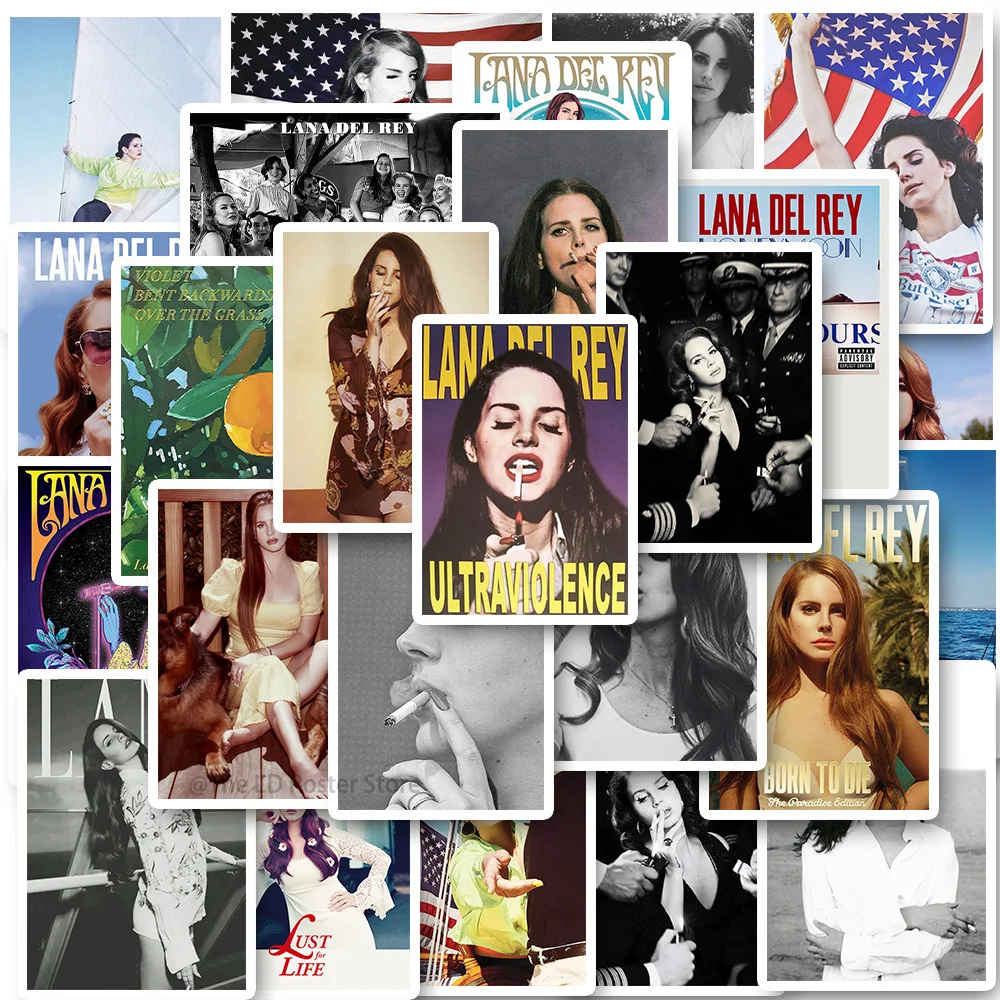 

25PCS Singer Lana Del Rey Stickers Born To Die Honeymoon Paradise for Laptop Luggage Car Skateboard Helmet Waterproof Decals