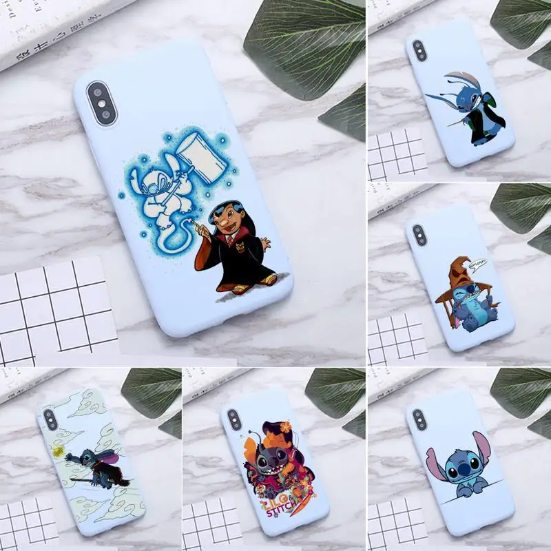 

Disney Lilo Stitch Phone Case For iphone 14 13 12 11 Pro Max Mini XS Plus X Xs SE 2020 XR Candy Purple Soft Cover