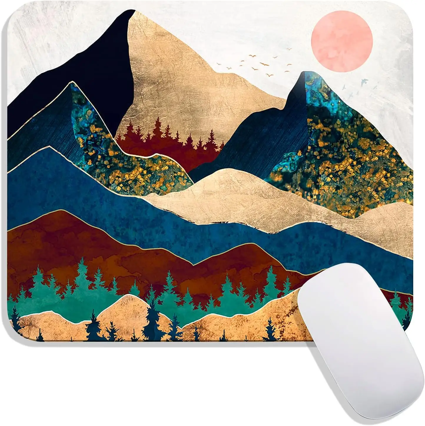 

Mountain Sunrise Mouse Pad Watercolor Premium-Textured Mousepads Design Mousepad Non-Slip Rubber Base Computer Mouse Pads