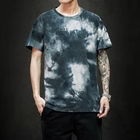 m 5xl 2022 summer casual short sleeved t shirt mens retro large size personality tie dye hit color loose casual top men