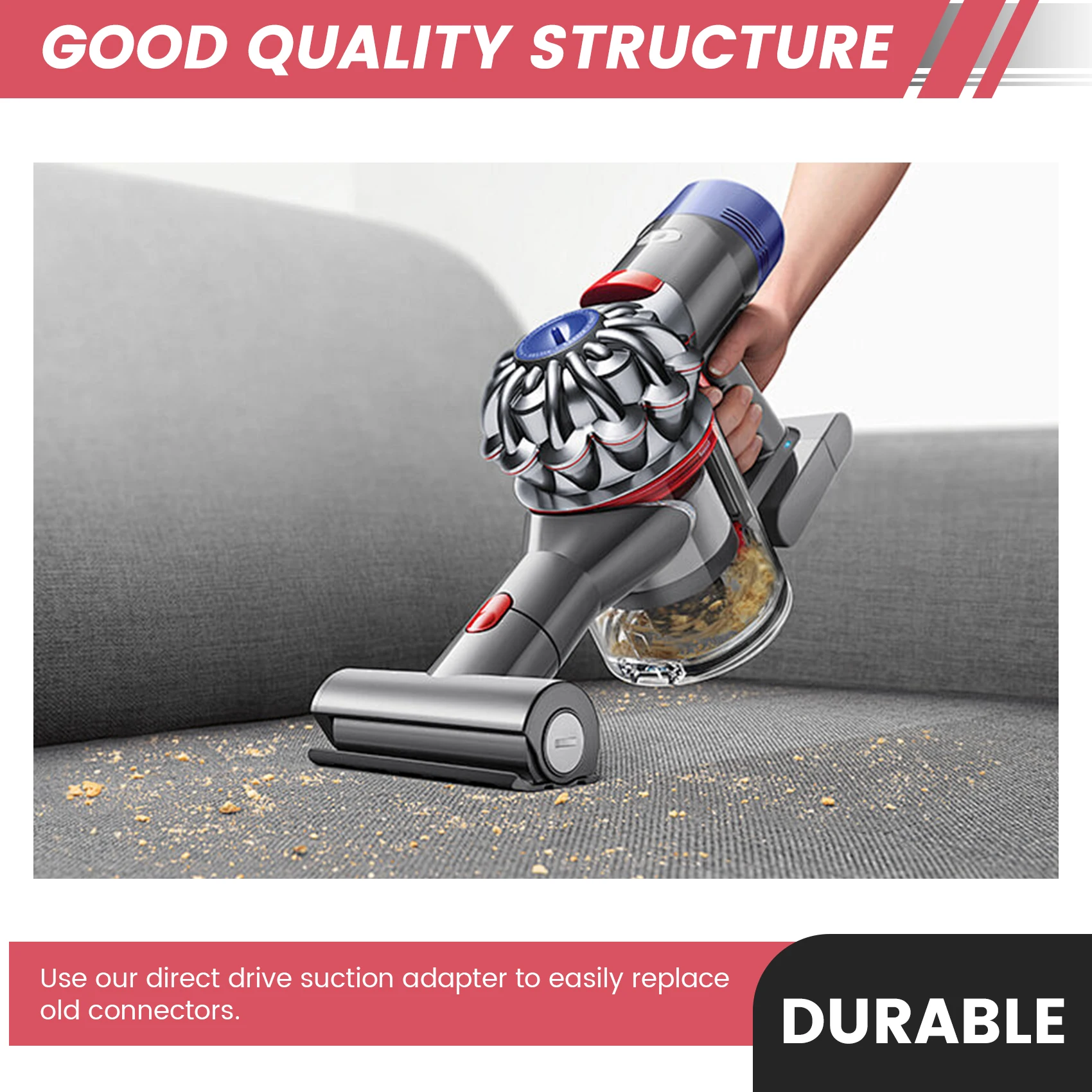 Direct Drive Suction Head Joint Connector Adapter Set for Dyson V7 V8 V10 V11 Vacuum Parts with Ball Wheels Side Cover