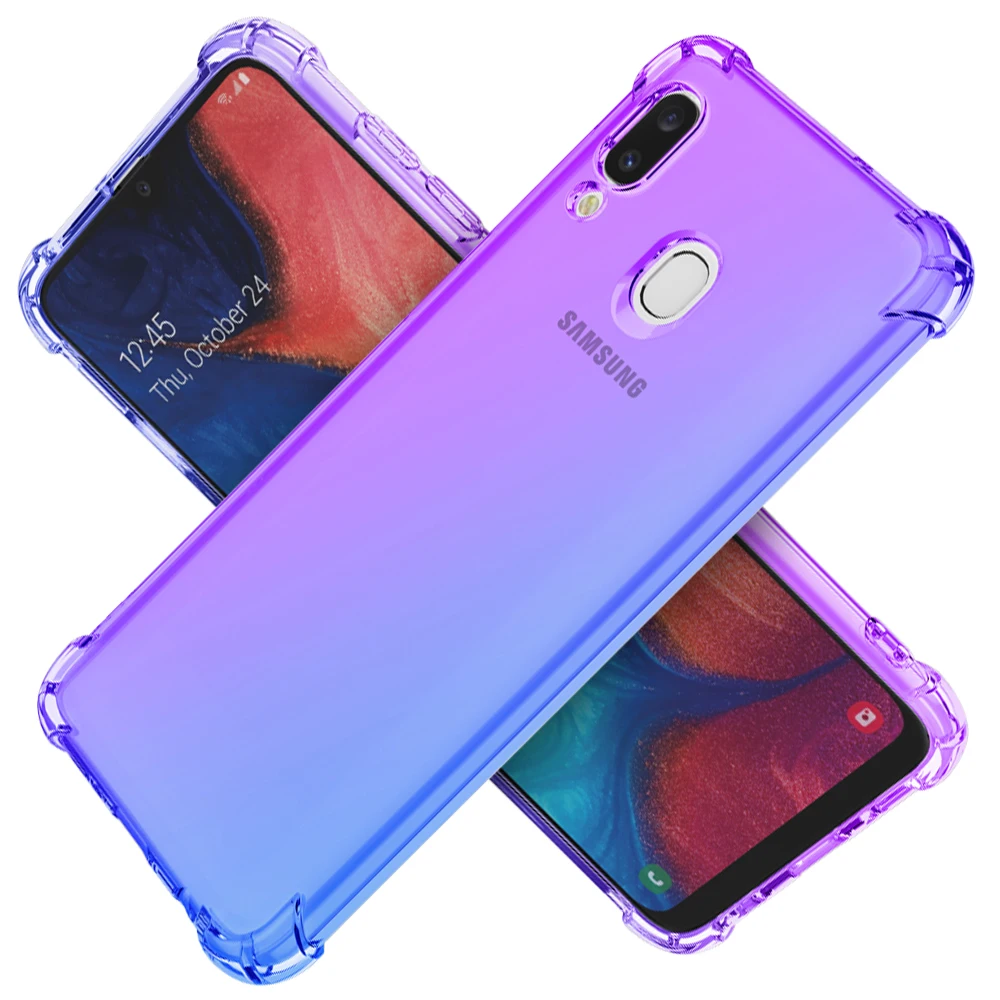 Чехол для Samsung Galaxy A34 A33 A32 5G A324G A31 A30S A3Core прозрачный милый градиентный тонкий гибкий противоударный чехол из ТПУ с защитой от царапин