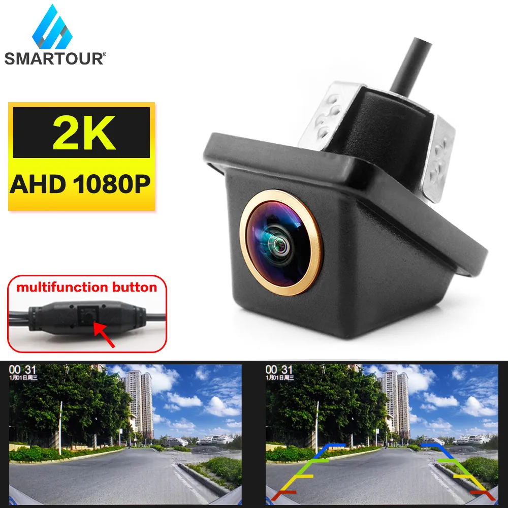 

SMARTOUR Рыбий глаз объектив 1920x1080P Автомобильная камера заднего вида Full HD 180 градусов ночное видение AHD CCD автомобильная парковочная камера