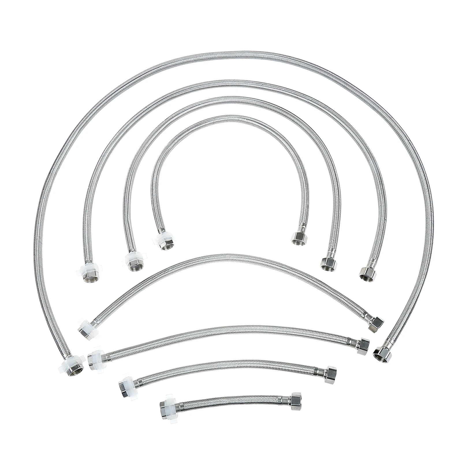 Шланг водонагреватель из нержавеющей стали с резьбой 1/2 20-150 см 2 шт.