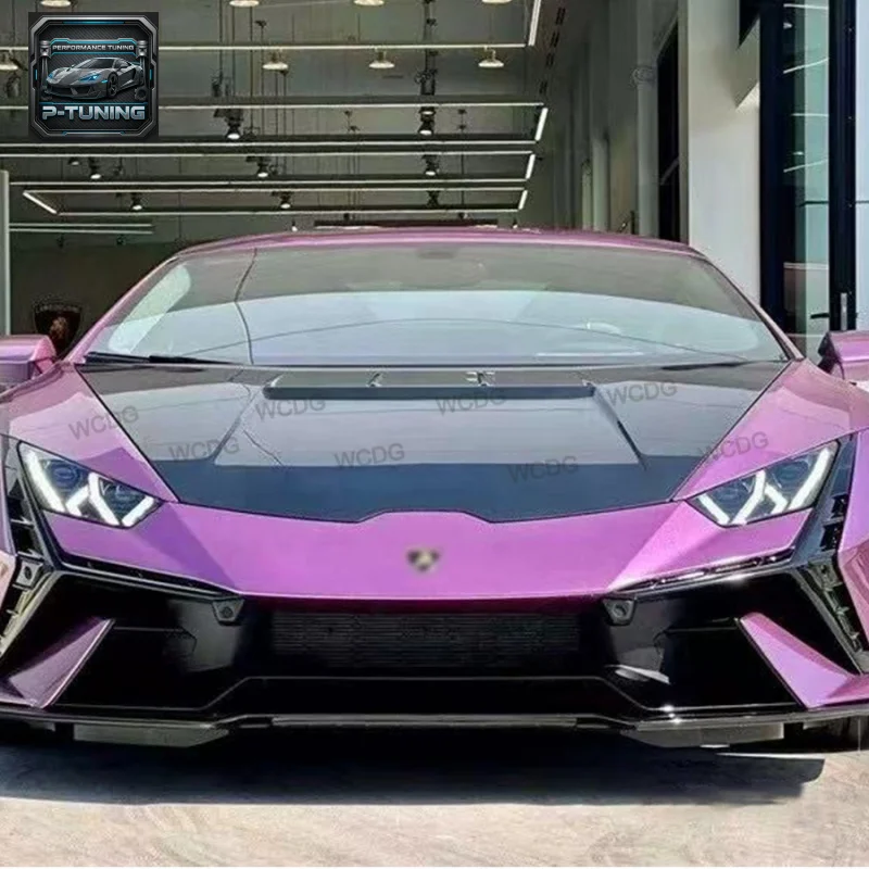 Фото Передний капот из углеродного волокна в стиле Tecn-ica для Lamborghini Huracan LP610 LP580 EVO, передний бампер, капот двигателя, крышка капота, автозапчасти №4