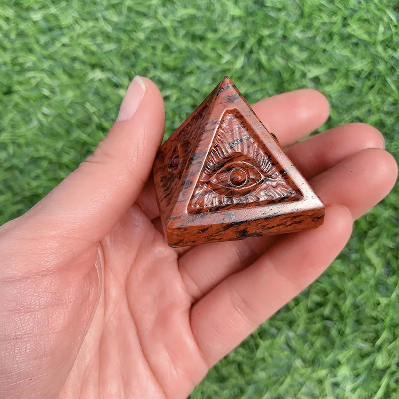 Миниатюрный кварцевый кристалл видящий глаз Провиденса пирамида случайный