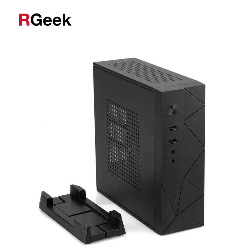 Фото Корпус для компьютера RGeek Cheap SPCC Mini ITX, настольный корпус для ПК с аудио- и USB-портами, с кронштейном для крепления. №3