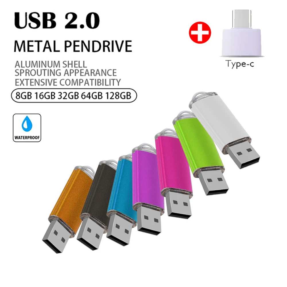 

Hight speed metal usb 2.0 USB Flash Drive 64GB 32GB 16GB 8GB 4GB USB 2.0 Flash Memory Card U Stick for gift