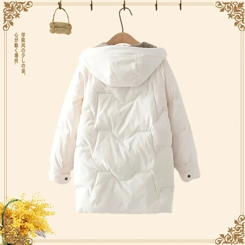 2022 Women Winter Warm Thick Hooded Cotton Down Jacket Newest Long Padded Parka For Women Oversize 3XL Winter Loose Cotton Coat