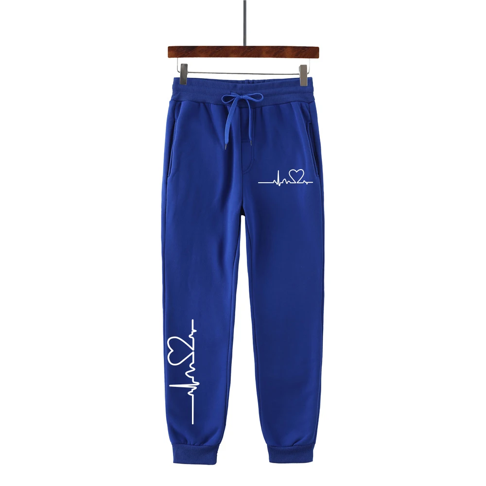 

2022 Fall Heartbeat Print Pattern Luxury Men's Long Casual Sweatpants Fitness Sports Casual High Quality Long Sweatpants