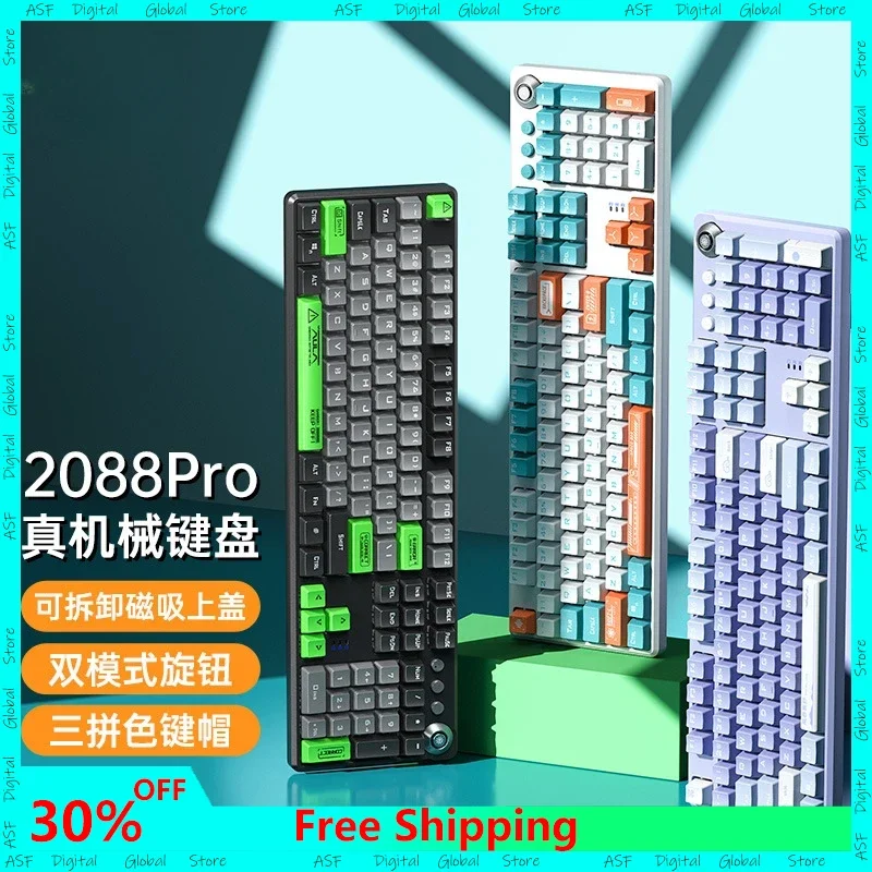

F2088pro Wired 108keys Mechanical Keyboard USB E-Sports RGB Gaming Office Desktop Laptop Tablet Tea Switch for PC Men Gifts
