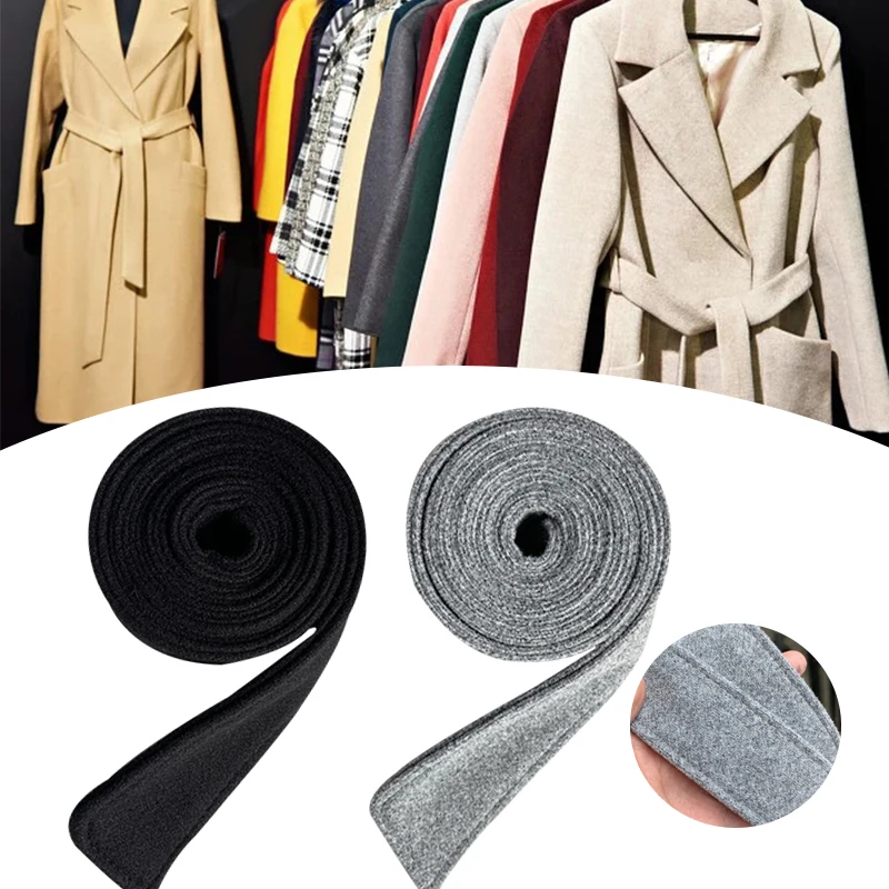 Women Man Trench Coat Belt Decorative Faux Wool Overcoat Jacket Wide Belt with Double-sided Sweater Sash Tie Accessories
