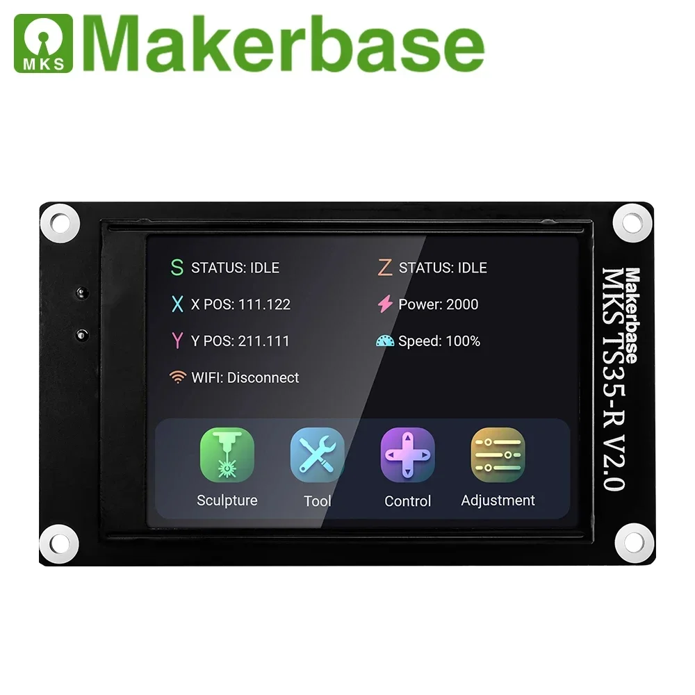 Фото Контроллер Makerbase MKS DLC32 Grbl для лазера, ЧПУ, ESP32 WiFi и сенсорного экрана TS35/24, высокоточный для гравировальных станков №3