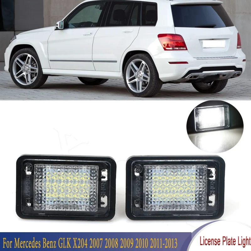 

For Car 2Pcs LED License Plate Lights Error Free LED Number Plate Lamp For Mercedes Benz GLK X204 2007-2013 A2048200156