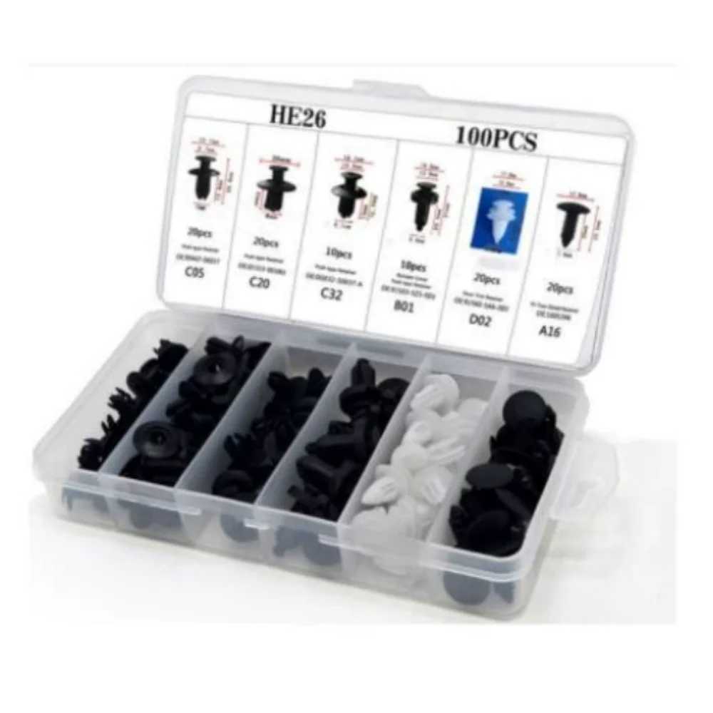 

100 шт. автомобильный зажим для крепления, смешанный для Suzuki Vitara Swift Ignis SX4 Baleno Ertiga Alto Grand Vitara Jimny S-cross