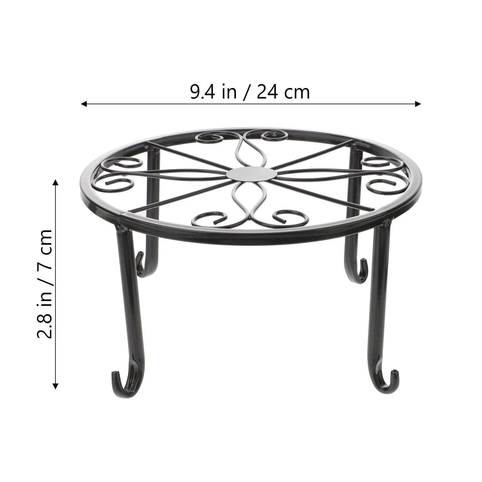 

4 Pcs Flower Pot Stand Floor Shelf Metal Planters Outdoors Flowerpot Base Vintage Simple