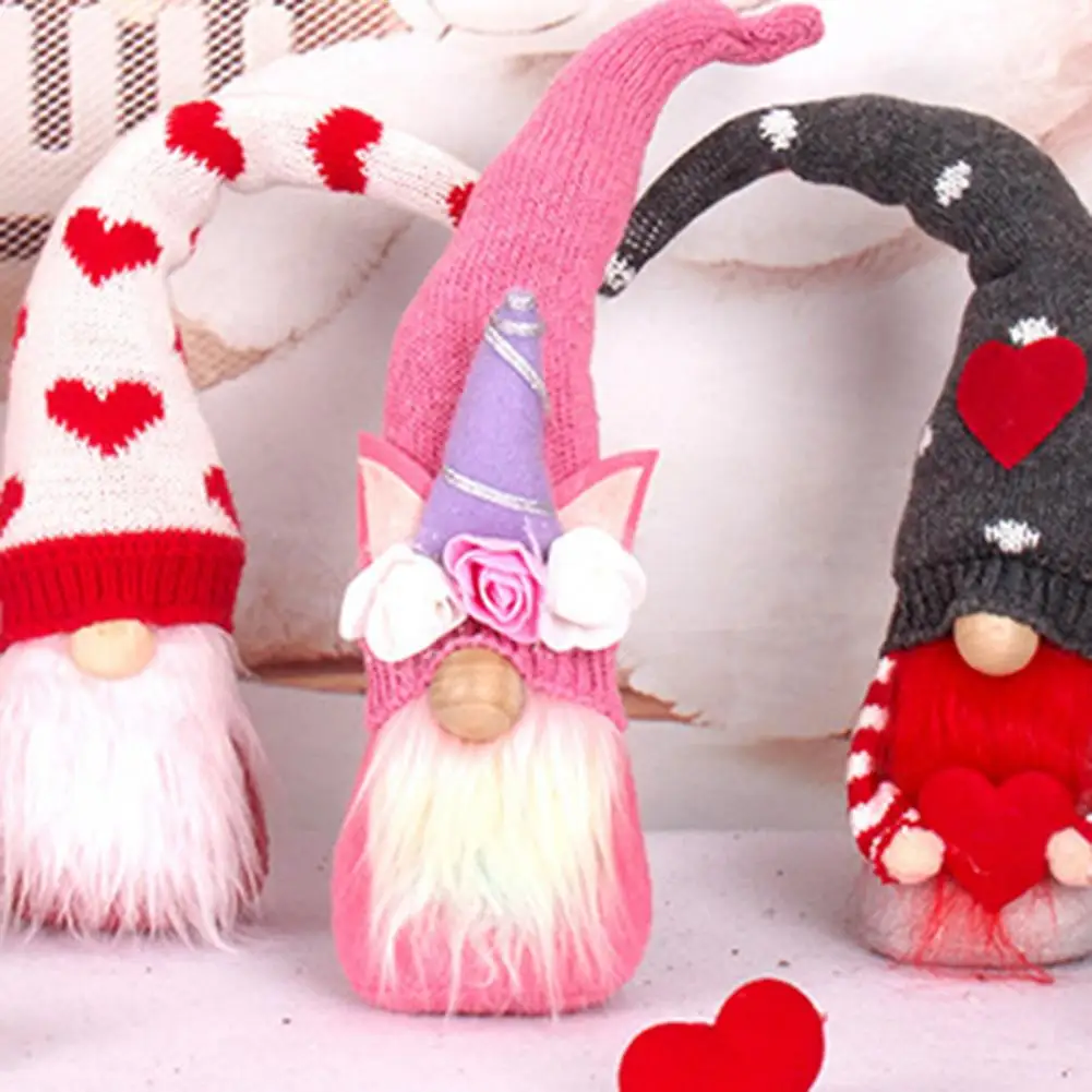 

Excellent Workmanship Fabric Nordic Style Pink Gnome Decoration for Office