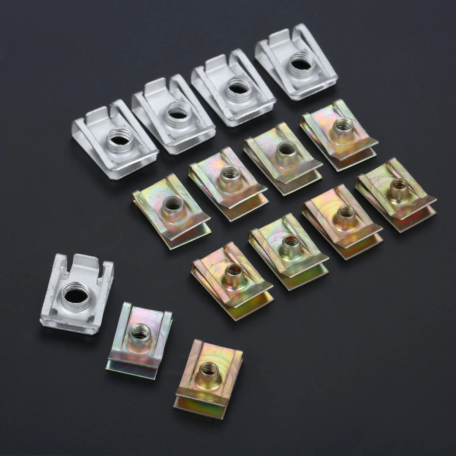 10Pcs Metal Auto Clips M5 M6 M8 for Car Motor Tread Panel Spire Nut Fairing Clip Fastener Speed Zinc Mounting Clamp images - 6