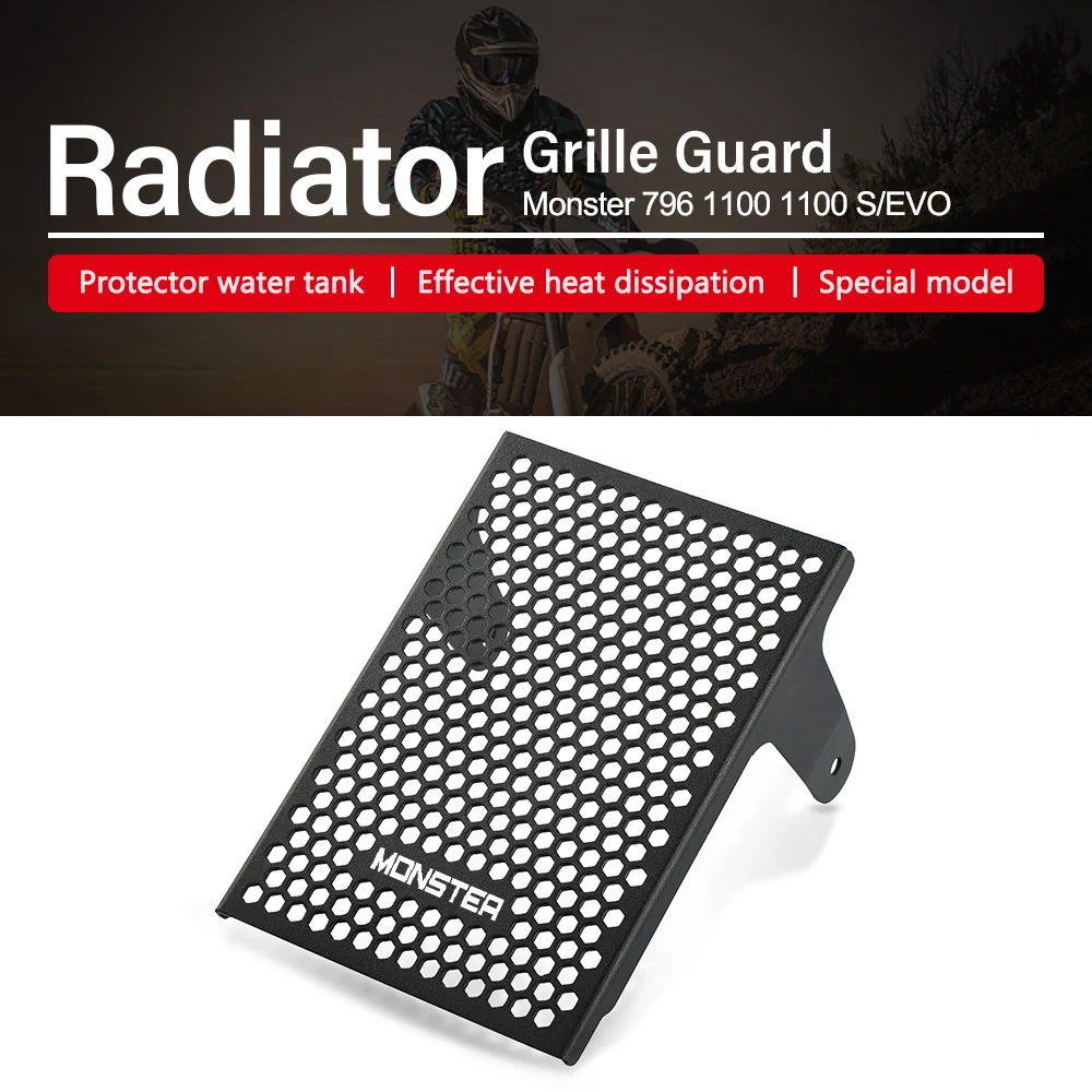 

For Ducati Monster 796 Monster 1100 1100 S/EVO 2009-2016 Motorcycle Radiator Guard Protector Grille Cover Oil Cooler Guard