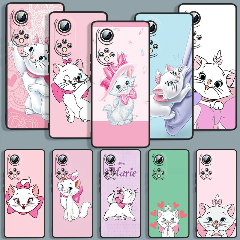 

Cute Marie Cat Phone Case For Huawei Honor 7A 7C 7S 8 8A 8C 8X 9 9A 9C 9X 9S Pro Prime MAX Lite Black luxury Back Funda Cover