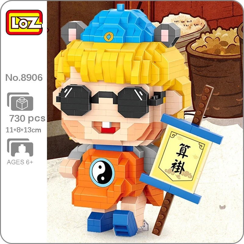 

LOZ 8906 Ancient Blind Fortune Teller Sunglasses Diviner Doll Model Mini Diamond Blocks Bricks Building Toy For Children No Box