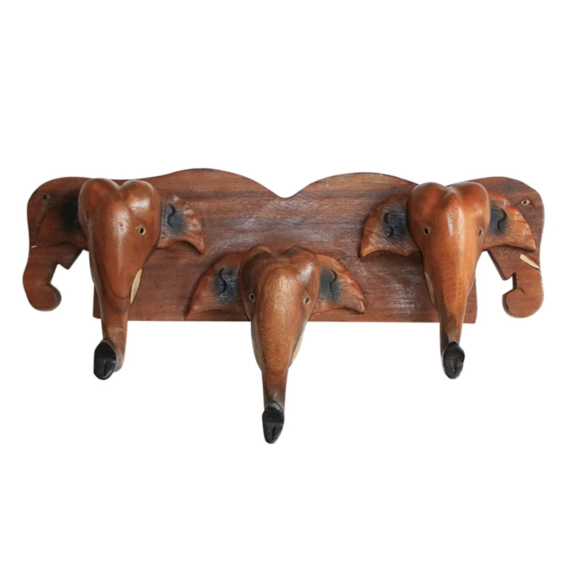 

Юго-Восточная Азия, твердая древесина, слон, ствол, крючок для пальто, креативный дом, ретро, декоративная настенная роспись со слоном