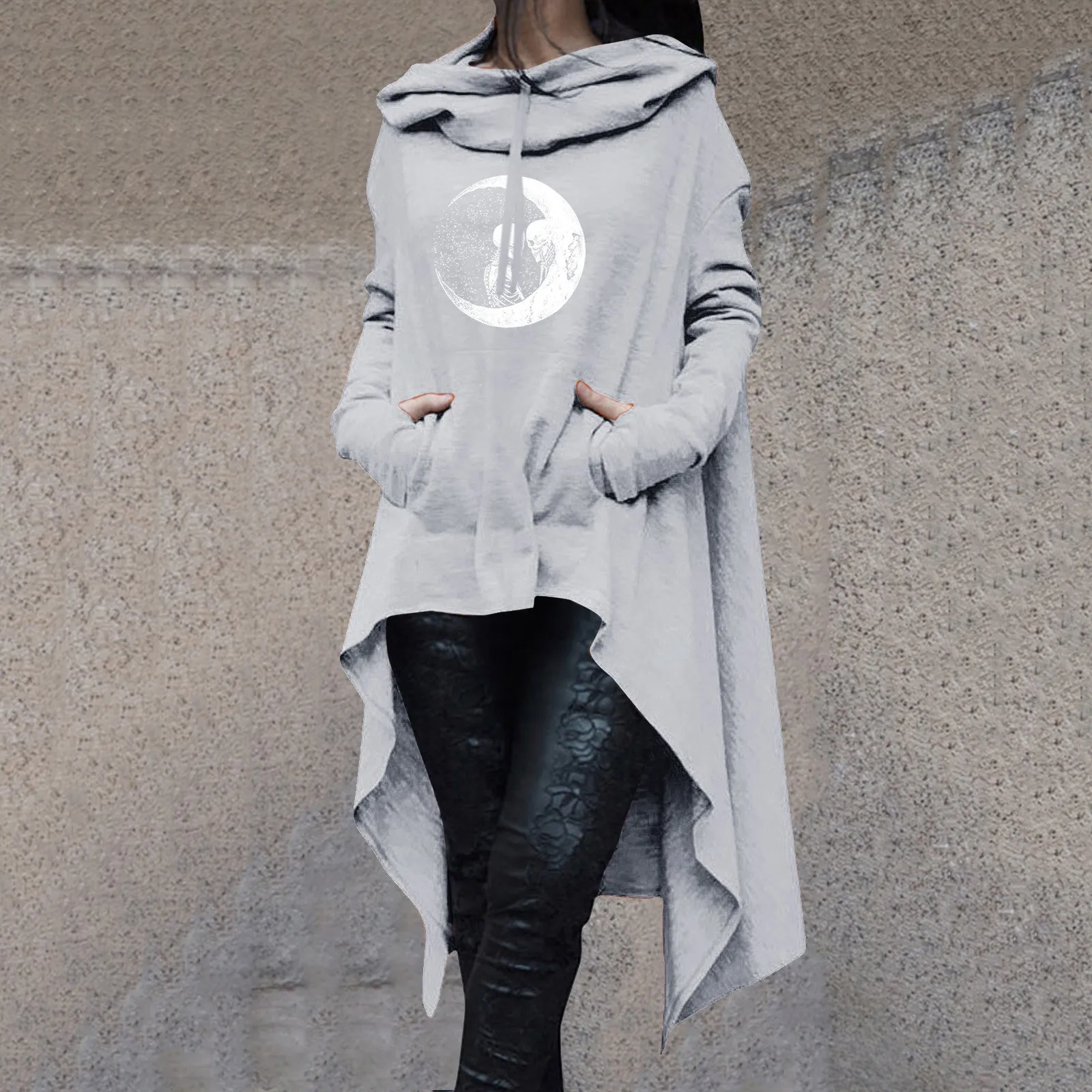 

Womens Casual Long Sleeve Hoodies Pullover Letter Print Drawstring Long Sweatshirt Vintage Women's Fashion Halloween Hoodie 2022