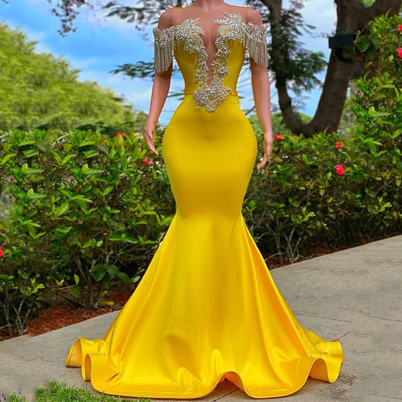 vestidos amarillo largos gala Compra vestidos amarillo con envío gratis en AliExpress