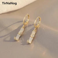 tirnanog unique design opal stone bamboo shaped pendant earrings fashion classic luxury joints stud earrings women jewelry gifts