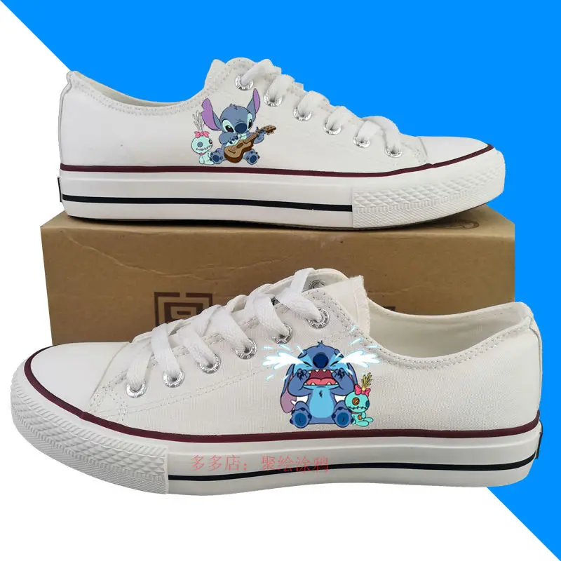 Disney Canvas Shoes Women's Stiffy High-top Black All-match Student Couple Low-top White Slip-on Explosions For Summer men shoes