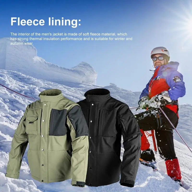 

Мужское флисовое пальто с флисовой подкладкой, легкое водонепроницаемое зимнее пальто