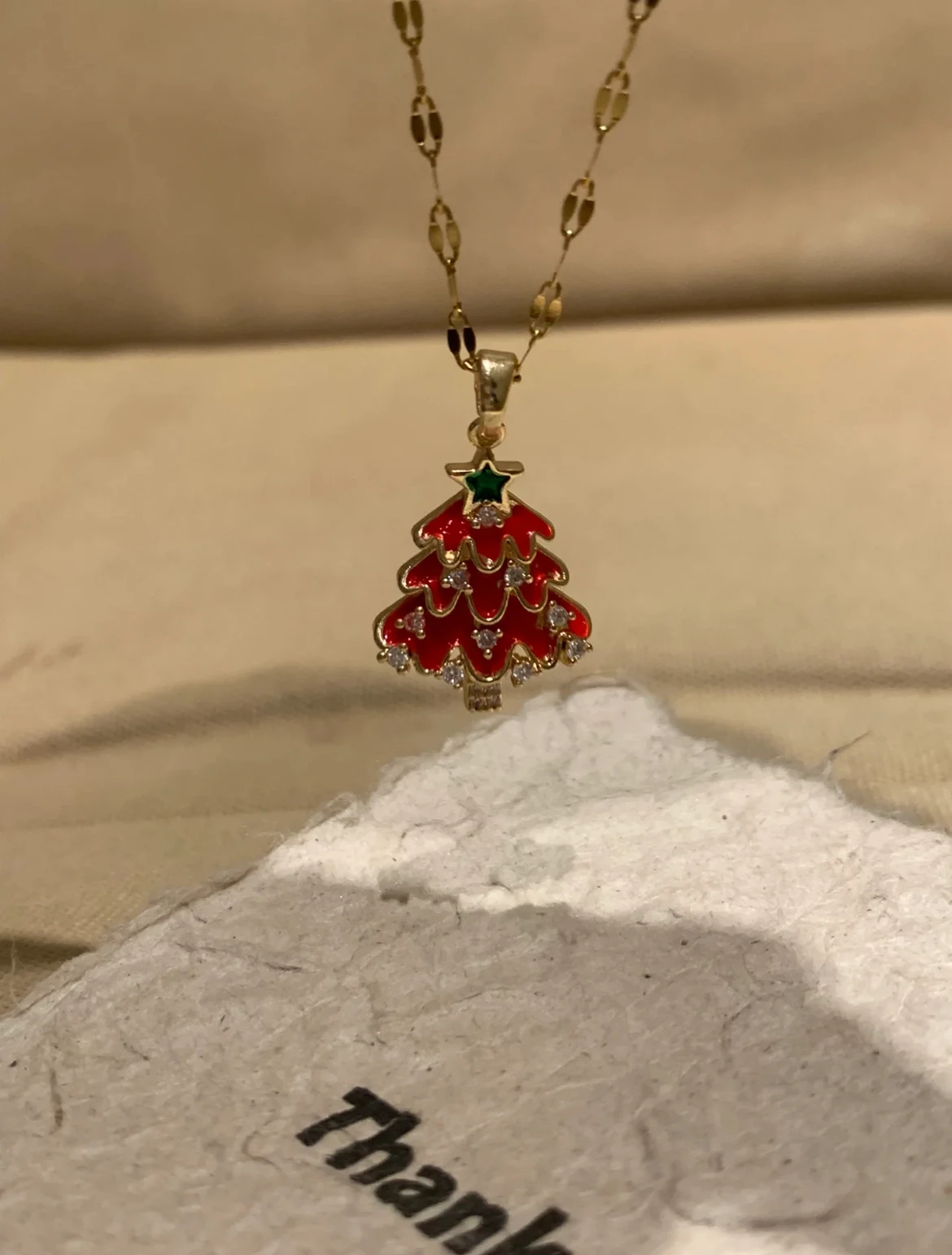 Женское ожерелье Brilux с подвеской в виде рождественской елки новые красные