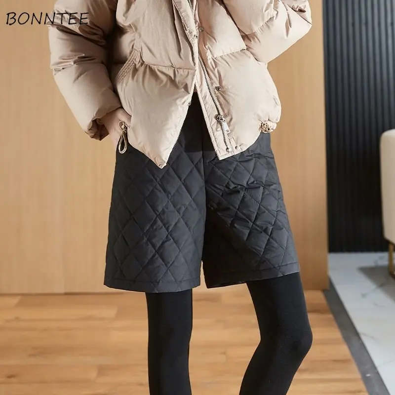 

Shorts Women Winter Cozy All-match Warm Solid Vintage Casual Thicker Ulzzang Hot Sale Simple Ladies High Waist Stylish Trouser