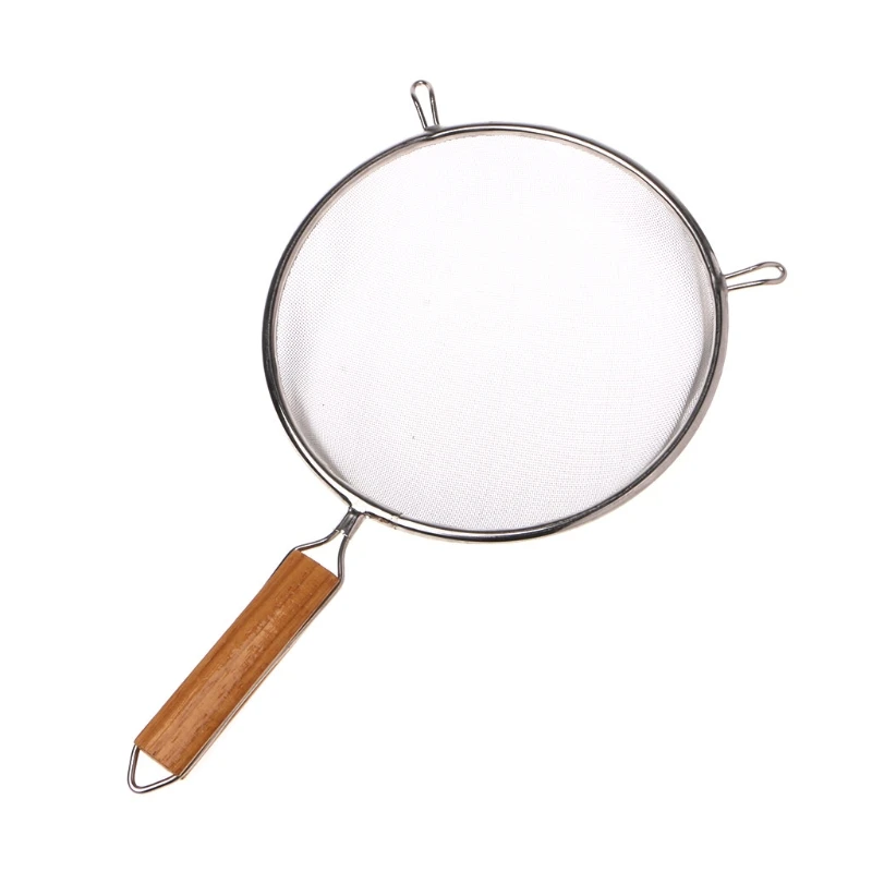 

Двойное Сетчатое ситечко из нержавеющей стали, фотоситечко, деревянная ручка, 5 размеров