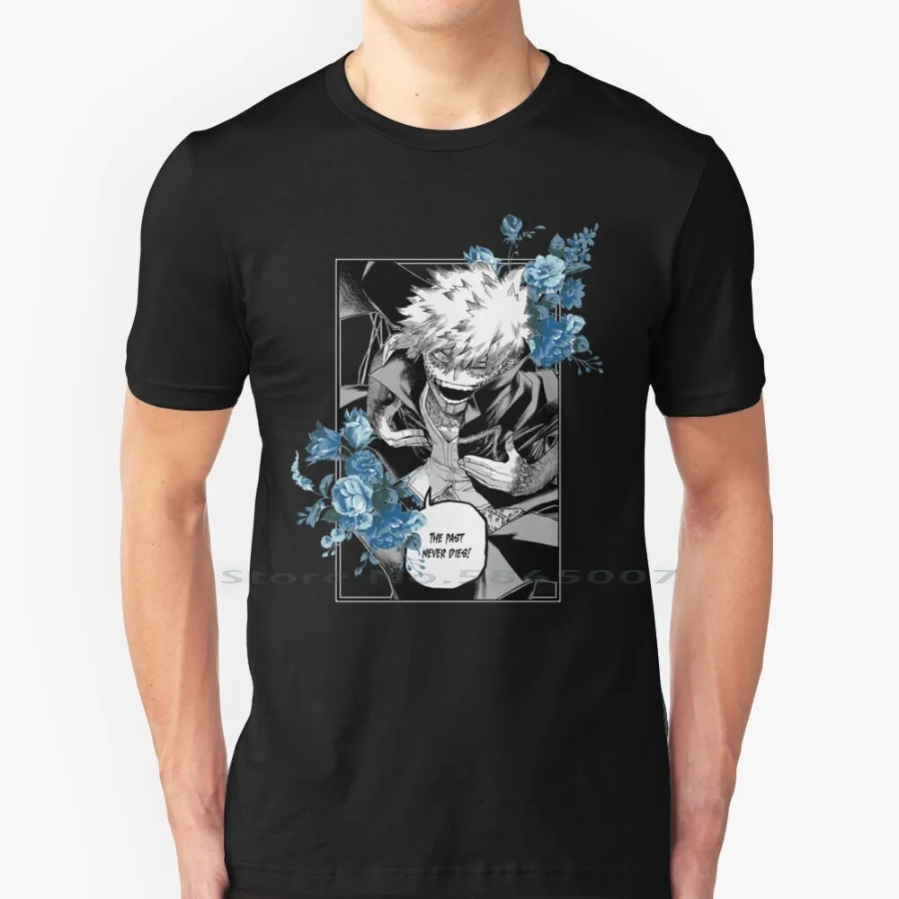 Футболка Dabi с голубыми цветами 100% хлопок Bnha аниме Boku No Hero Академия Mha манга милые