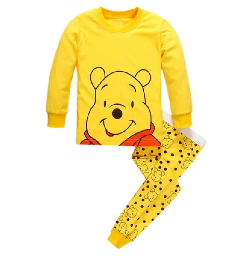 

2022 kids pajamas set Boys and girls Winnie the Pooh long-sleeved cotton home clothes cartoon children's clothing free shipping