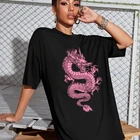 Футболка женская оверсайз с коротким рукавом, уличная одежда в готическом стиле, рубашка с принтом, черная, в стиле Харадзюку