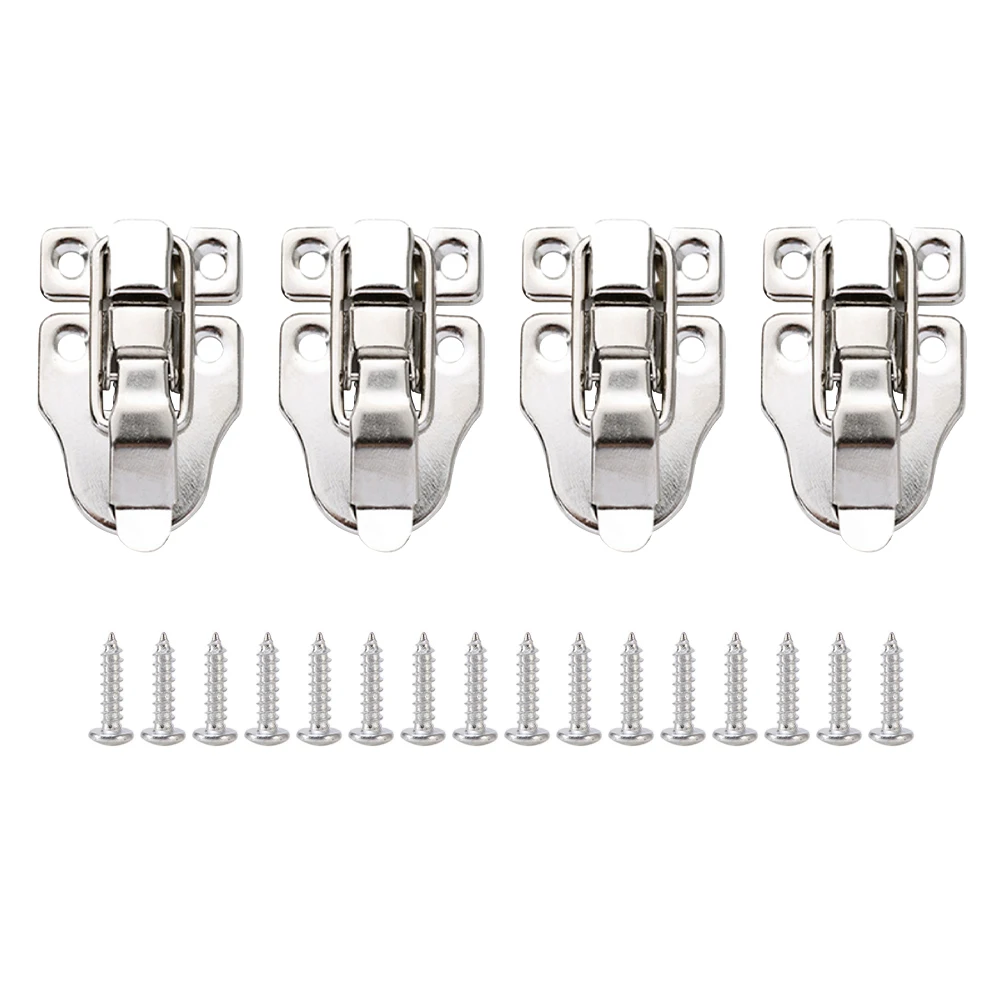 

4pcs Fastener Travel Closure Latch Clasp Accessories With Keyhole Wooden Box Lock Toggle Catch Metal Hasps For Luggage Hardware