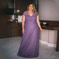 v neck long purple lace%c2%a0mother of the bride dresses floor length draped %c2%a0applique wedding guest gowns sleeveless 2022 robe femme