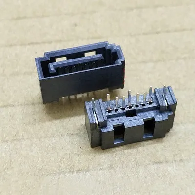 

10 шт. разъем для жесткого диска SATA 7P с полной крышкой, штекерный разъем sata, 180 градусов, DIP, тип A/B