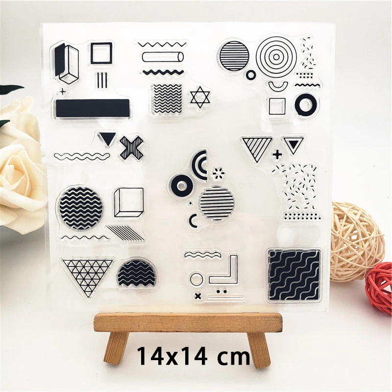 

Geometry plants Clear Stamps for DIY Scrapbooking Card Fairy Transparent Rubber Stamps Making Photo Album Crafts Template