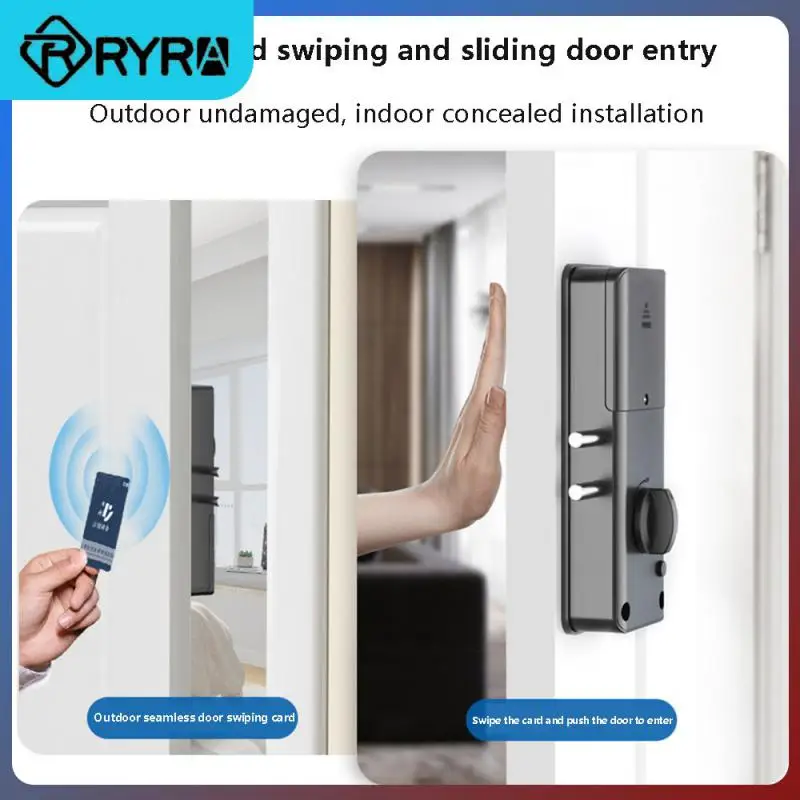 

13.56 Ic Card Lock No Drilling Design Support Gateway To Wifi Smart Tuya Lock For Wooden Door Electronic