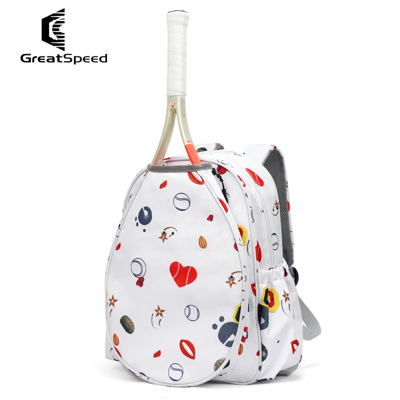 

Greatspeed Tennis Backpack Women with Sneakers Compartment Children Kids Teenagers Badminton Rackets Bag for 2 Rackets