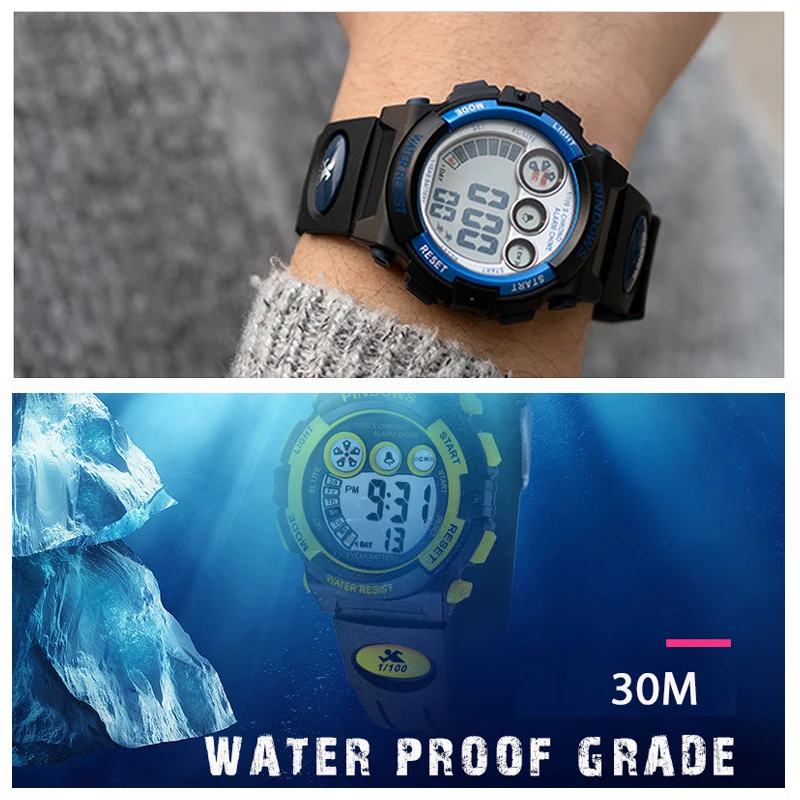 Fashion Digital Watch Kids Waterproof Led Time Countdown Sport Wristwatches Children School Electronic Wrist Hand Clock Student enlarge