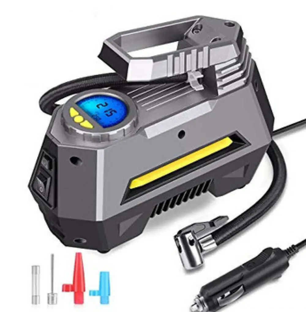 

3631 22mm New portable electric mini tire inflator mini compressor 12v large digital screen auto air compressor pump car tire