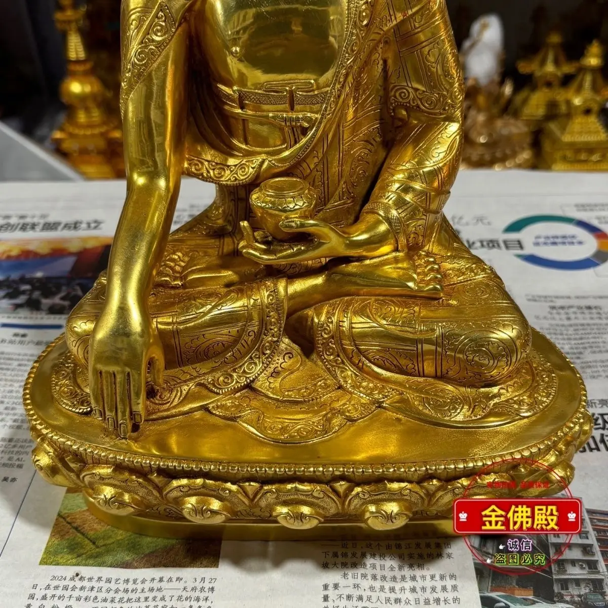 10 дюймов Sakyamuni вышивка тибетский Будда статуя бодхисаттвы Seiko посуда Тибетский