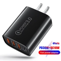 48w usb charger qc 3 0 type c pd fast charge for iphone 12 13 max samsung s21 huawei xiaomi mobile phone euus plug wall charger