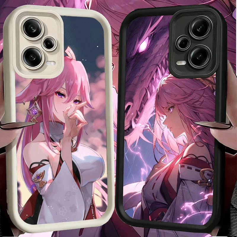 Фото Мягкий чехол для телефона Genshin Impact Yae Miko для Xiaomi Poco X7 X6 X5 Pro X4 Gt X3 F7 Ultra M8 M7 Redmi 15C 15 14C 13 13C 12 12C 10 1 №4