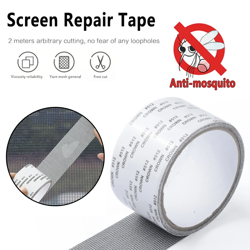 

Сетка от комаров, клейкая лента для ремонта экрана и окон