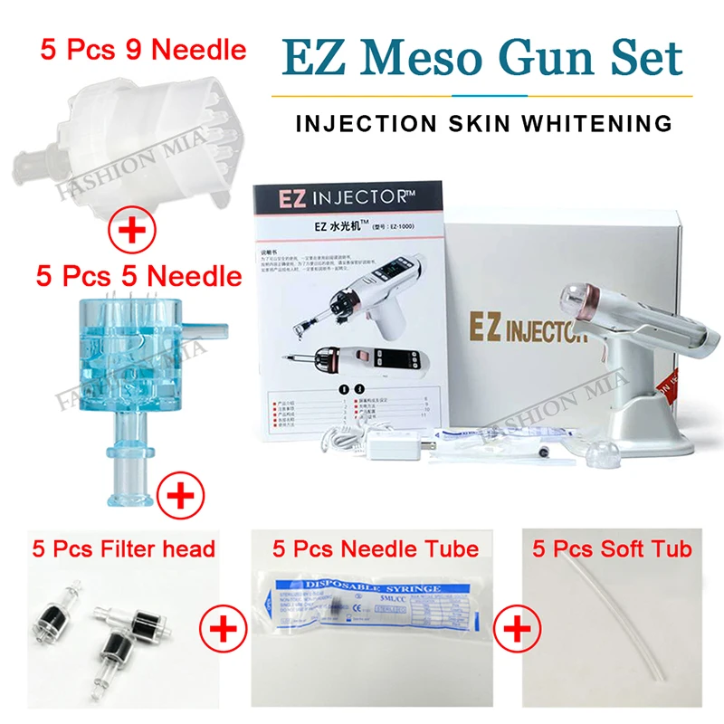 

Korean EZ Mesotherapy Negative Pressure Hydrolifting Gun Hyaluronic Acid Injection Gun Nano Microcrystal Water Injector Machine
